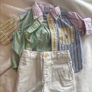 Ralph Lauren Kids Striped Shirt in Green, Yellow, Blue, and Pink